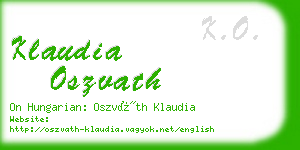 klaudia oszvath business card